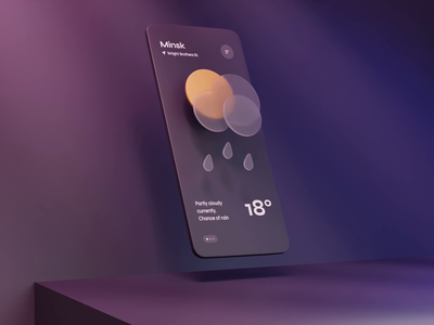 Weather 3D concept 3d ae animation app blender cloud design gif ios iosapp iphone mobile mobileapp sun ui weather