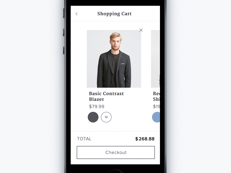 Ecommerce App — Remove item from cart add to cart animated app buy cart gif ios iosapp iphone mobile mobileapp shop