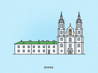 Minsk architecture building church city flat illustration line minsk simple vector