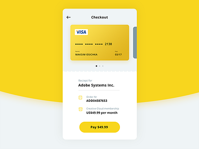 Daily UI #002 — Credit Card Checkout 002 app checkout credit card daily ui pay