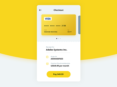 Daily UI #002 — Credit Card Checkout