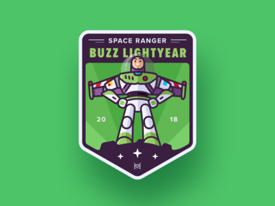 Buzz Lightyear Badge badge buzz green lightyear ranger shield sketch space sticker story toy