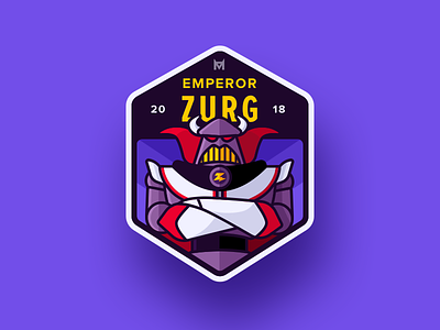 Emperor Zurg Badge badge emperor evil robot shield space sticker story toy violet zurg