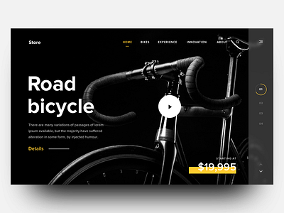 Bike Store bicycle bike black landing page price road sketch store web