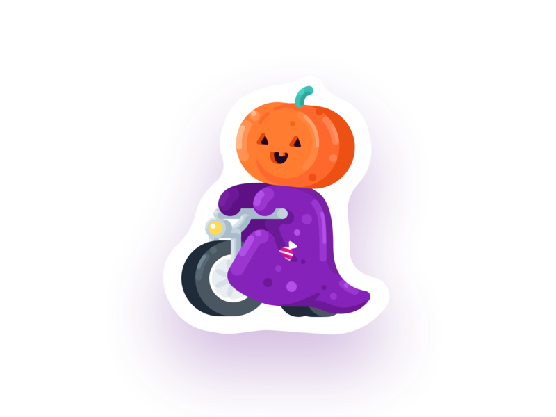 Halloween Sticker bike halloween illustration pumpkin scary stickermule sweet