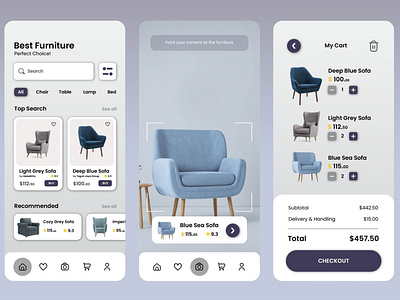 Furniture Store UI Design app app design branding figma furniture graphic design ui ui design uiux web