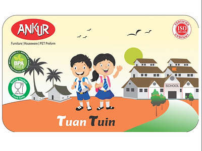 KID TIFFIN STICKER animation branding graphic design