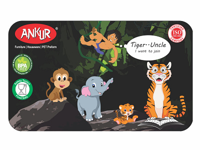 KID TIFFIN STICKER animation branding graphic design