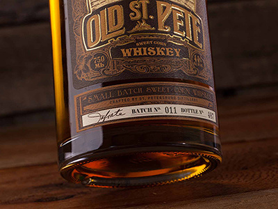 Old St. Pete Craft Spirits 1900s distillery florida gin gold foil label design liquor liquor label rum vintage vodka whiskey