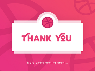 Hello Dribbble! ball brawls flat font free gradient invite opacity photoshop pink psd thanks