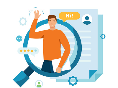 Recruitment process business candidate design hiring illustration recruitment worker