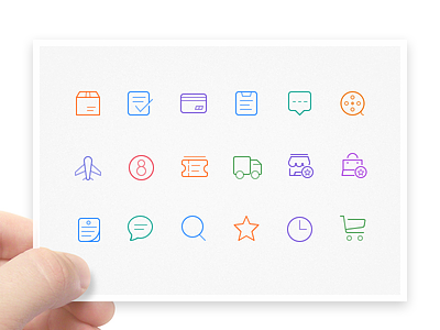 Line Icons cart clock express favorite icons line message movie store