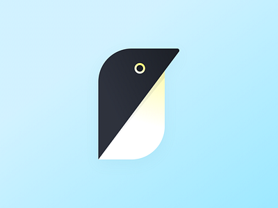 Penguin Logo cute fold logo penguin
