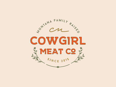 Cowgirl Meat Co. Logo branding cowgirl design feminine feminine logo illustration logo logo design logotype meat montana small business