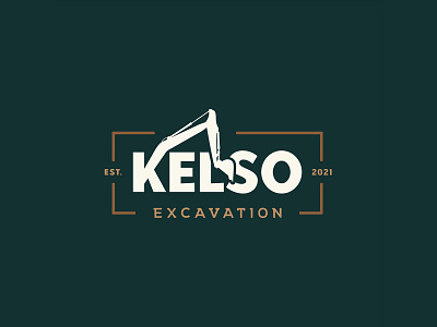 Kelso Excavation branding excavation logo logo design track hoe