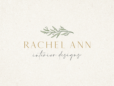 Rachel Ann Interior Designs logo logo design olive olive branch watercolor