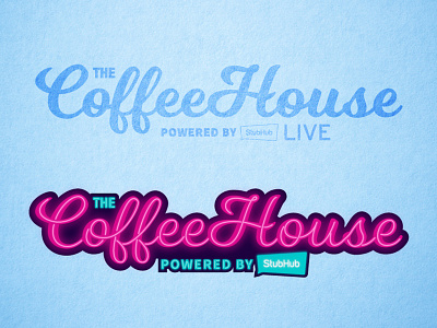 The Coffee House coffee house logo neon script type typography