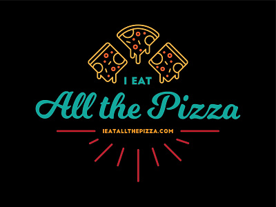 All The Pizza lineart logo neon pizza simple