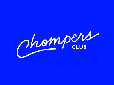 Chomper's Club Logo dog lettering logo script teeth toothpaste type typogaphy