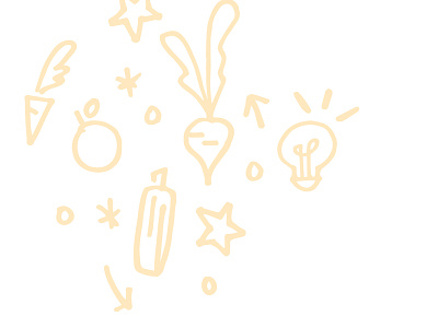 Doodles arrow beet branding carrot doodle illustration light bulb orange pattern star