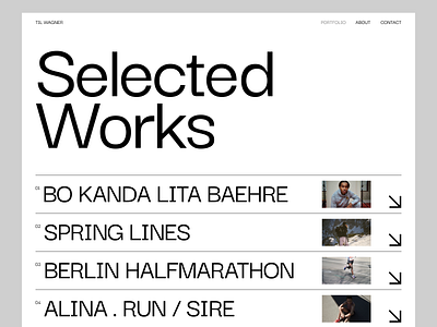Til Wagner Photography Website design typography ui