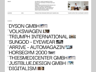 Til Wagner Photography Website design typography ui