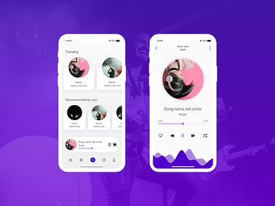 Music App andriod app bands design ios music typography ui ux web