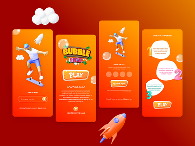 Bubble Game Concept Design animation apps branding design game icon illustration ui ux web website