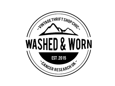 Washed & Worn charity illustrator logo new retro shot thrift vector vintage worn