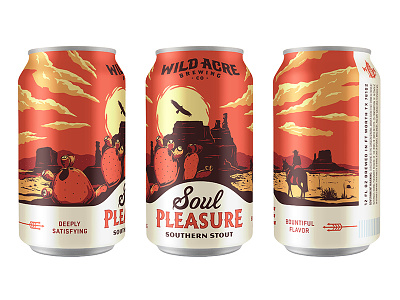 Soul Pleasure austin cactus can craft beer desert fort worth illustration package stout sun texas wild acre