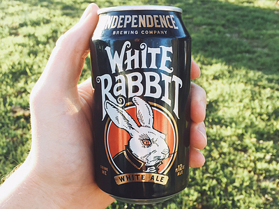 White Rabbit Redux beer beverage can craft gold independence package design rabbit white rabbit