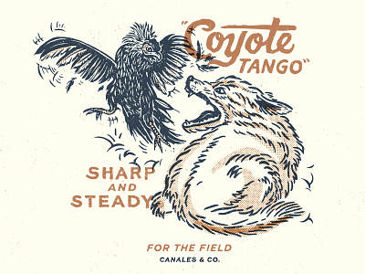 Coyote Tango chicken coyote design illustration sharp and steady texas