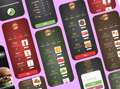 BurgerMaker App app branding burger burgermaker design designer graphic design illustration logo maker ui ux vector