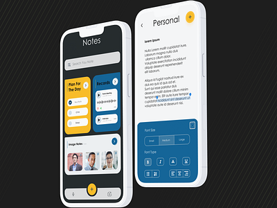 Mobile Notes App app branding design designer graphic design illustration logo ui ux vector