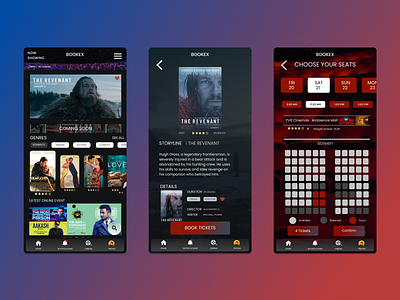 Bookex (Book your Tickets) adobexd branding colors design figma logo movie ui vector