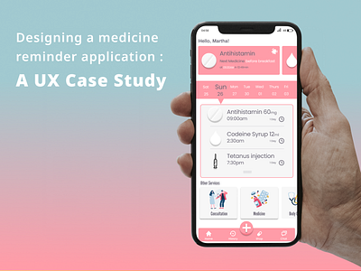 Medicine Reminder App 3d adobexd animation branding case study colors design figma graphic design illustration logo medicine motion graphics reminder app ui ux vector