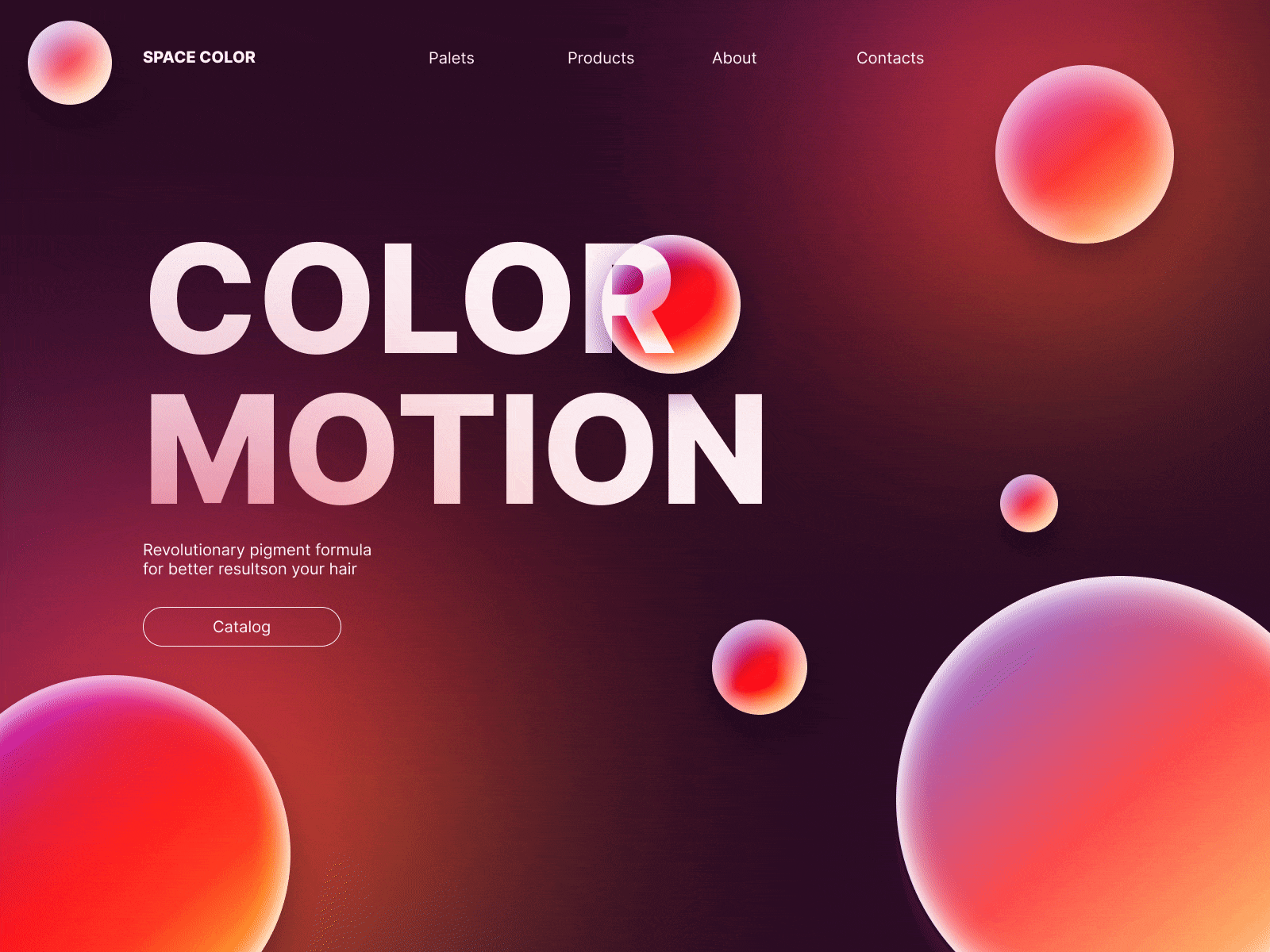 Space color | First screen design concept animation branding design first screen gif landing page ui we web design