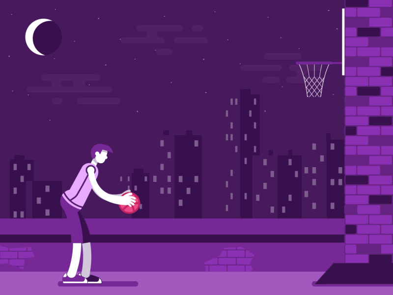 2 dribbble Invitations - basketball style ball basketball city dribbble invitation invitations night player shot sport town