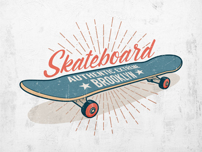 Skateboard Brooklyn authentic print distressed logo old school print retro skate skateboard skateboard logo skateboarding sport street