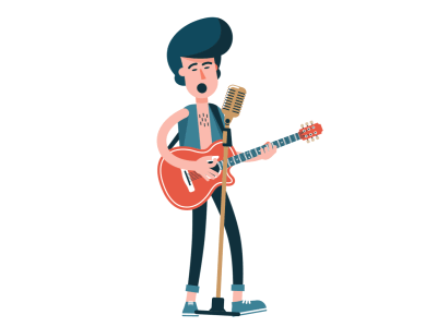 Singer rock musician with an acoustic guitar by Agor2012 on Dribbble