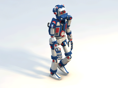 3d Robot Walk 3d robot android animation 3d artificial intelligence cybernetics cyborg fantastic mechanical robot robot walk toy toy design walking