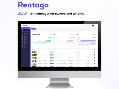 UX/UI design - rents manager platform for desktop branding figma figma prototyping graphic design ui uidesign user experience user interface ux ux prototyping uxdesign uxui visual design