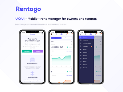 UX/UI design - Rent manager App