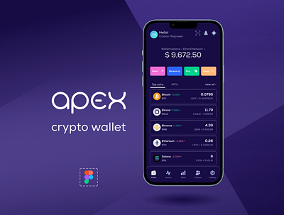 Apex - Crypto Wallet App design figma figma prototyping illustration logo ui user experience user interface ux ux prototyping