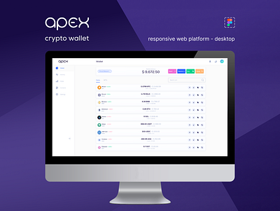 Apex crypto wallet for desktop design figma figma prototyping graphic design illustration logo ui user experience user interface ux ux prototyping