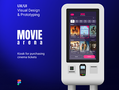 UX/UI - Digital Kiosk for purchasing cinema tickets #ux #ui #cin cinema design digitalkiosk figma figma prototyping kiosk movie ui user experience user interface ux ux prototyping