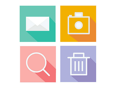 Flat Shadow Icons camera design flat flat shadow icon message new pastel search shadow supporting icons trash