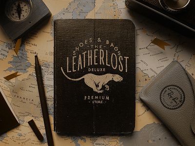 LeatherLost book branding handmade illustration logo oldschool tiger vintage