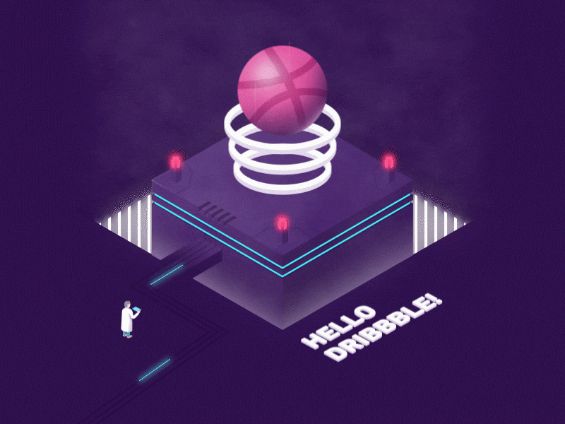 Hello Dribbble! animation debut dribbble gif hello illustration