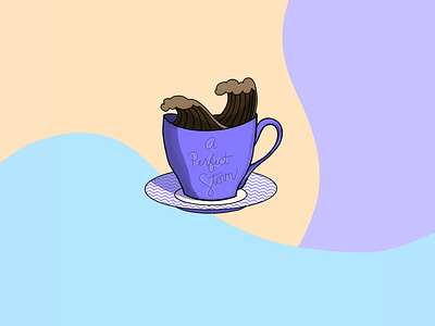 A perfect storm is brewing ;) coffee cute flat illustration minimal simple